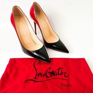 Christian Louboutin Kate 100 Heels Red Black Degrade Pumps 38.5, 8.5